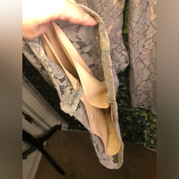 Anthropologie Feather Bone Elegant Gray Lace Pants - Picture 15 of 16